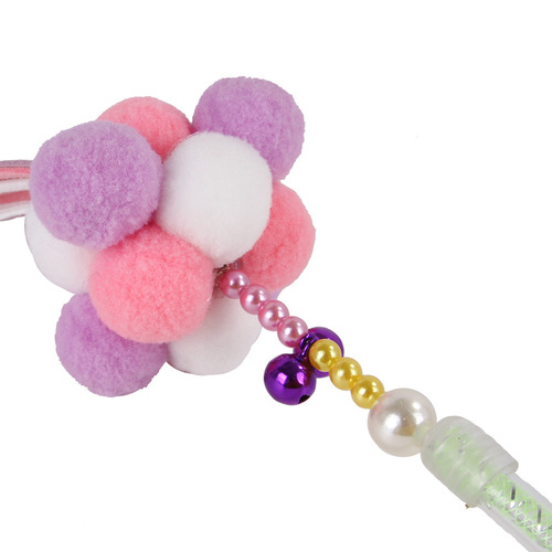 Amazon's new pet toys Korean style fur ball candy color interactive cat toys cat supplies funny cat sticks