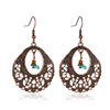 Ethnic copper classic turquoise retro earrings, ethnic style