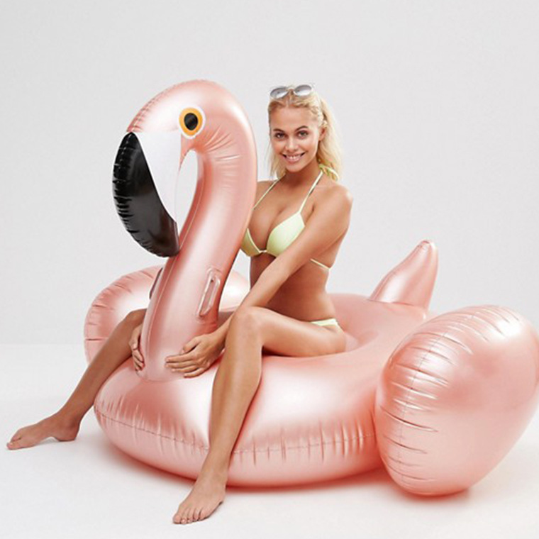 PVC Material Flamingo Pattern Cute Flamingo PVC Water Air Mattress Swimming Accessories