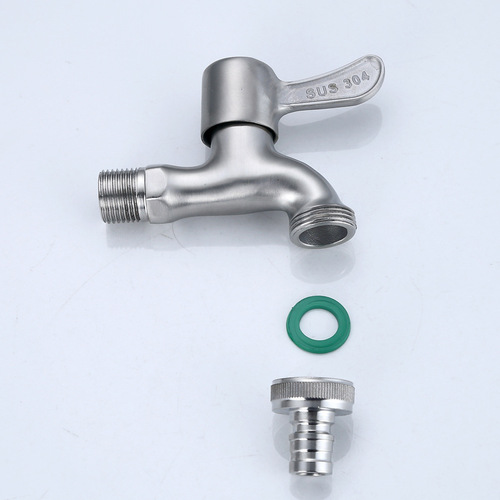 Fusinan Bathroom 304 Stainless Steel 6mm Spout Siemens Washing Machine Faucet DN15 Quick-Flow Tap