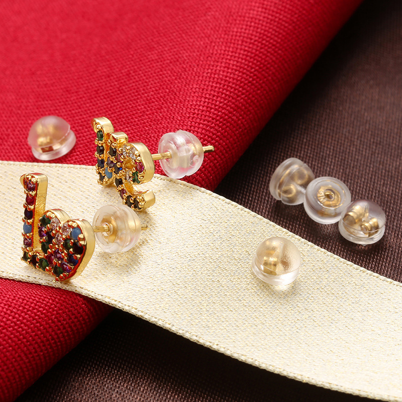 1g Weight Gold Plated Plating Material 1 Piece Silica Gel Copper Silica Gel Geometric DIY Jewelry Accessories Ear Studs