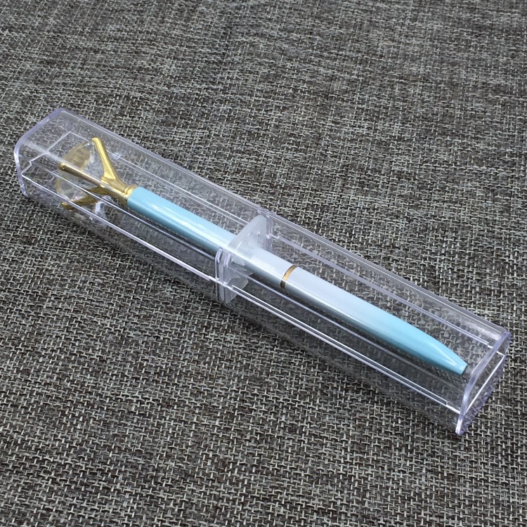 Fábrica de plástico transparente al por mayor caja de bolígrafo cuadrado caja de embalaje de bolígrafo de cristal de diamante caja de plástico acrílico rectangular