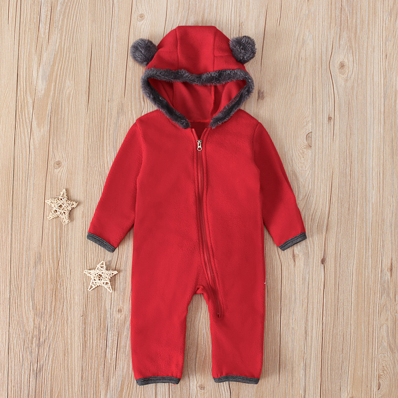 Abbigliamento per bambini Primavera e autunno inverno tuta da arrampicata con tutina a maniche lunghe con cappuccio e orso_voghion.com
