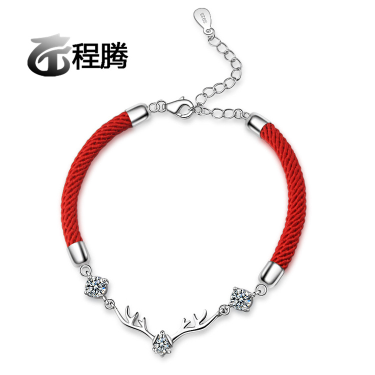 Red rope bracelet for men and women