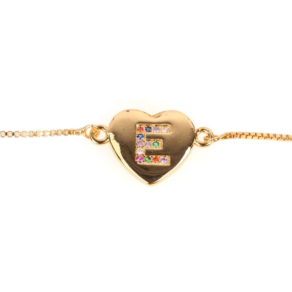 Europe Et En Amérique Croix Frontière Bijoux Cadeau Amour Coeur Bracelet Femmes De 26 Lettres Couleur Zircon Bracelet De Traction display picture 29