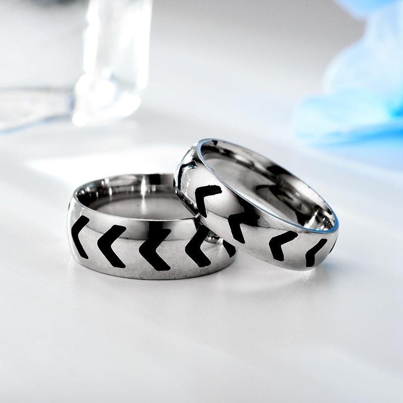 Wholesale New Style Titanium Steel Creative Arrow Dripping Oil Ring Nihaojewelry display picture 7