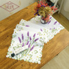 Rural white embroidered lavender tablecloth series tribute satin polyester embroidered table cloth table flag disk cushion sleeve promotion