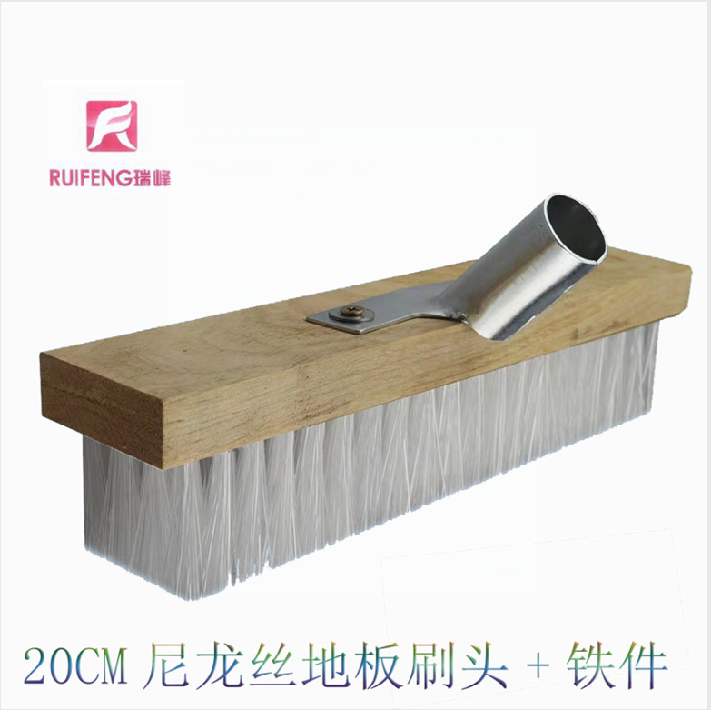 Nylon silk floor brush long wooden handle floor brush deck cleaning brush kitchen workshop long handle brush decontamination cleaning