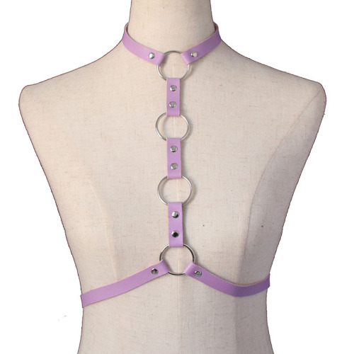 European and American punk style performance collar, corset, one-piece restraint belt, leather pole dance strap, belt, metal decorative belt