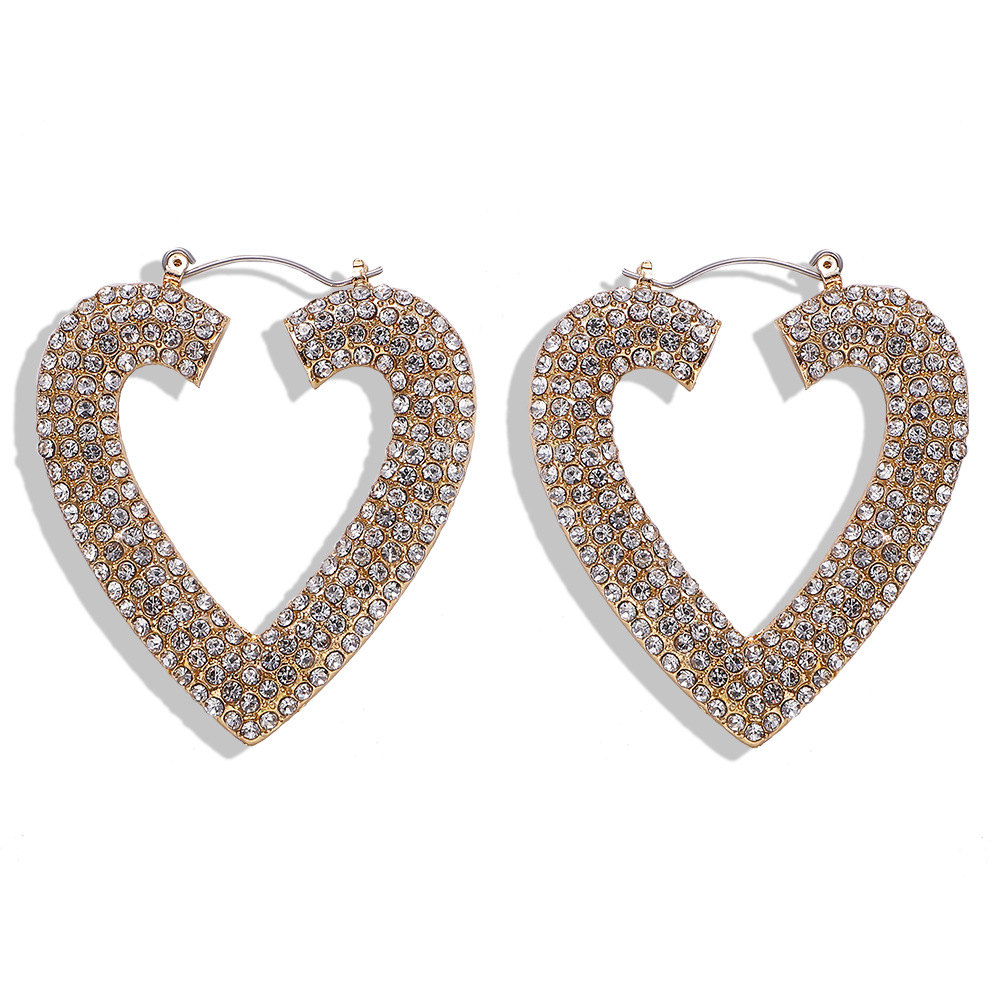 Fashion Alloy Diamond Heart Earrings display picture 8