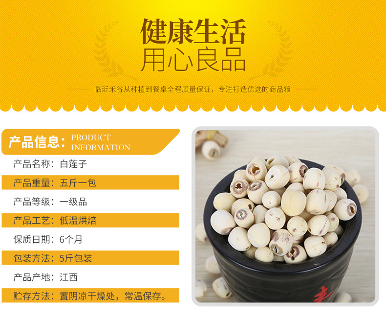 White Lotus Seeds Bai Lian Zi Coreless Low Temperature Dried Culinary Herb Bulk quality and texture