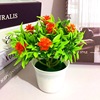 Factory direct selling plastic flower fake flower pots 6 small rose mini small bonsai 2 yuan store hot -selling goods