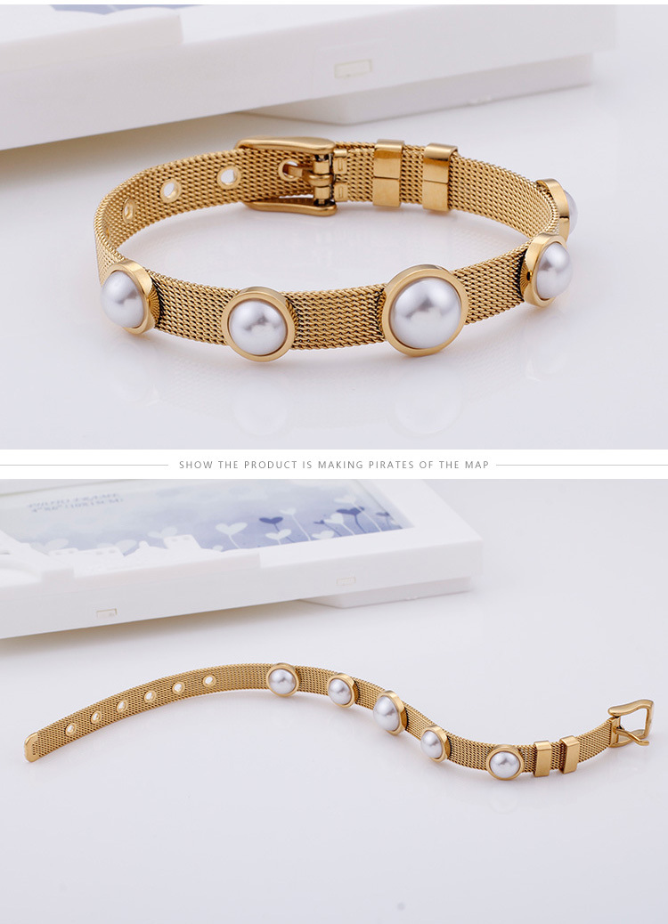 Fashion Geometric Titanium Steel 18K Gold Plated Bracelets In Bulk display picture 4
