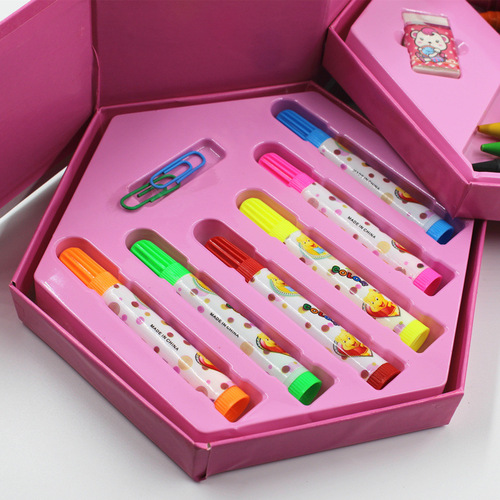 Wholesale 46-piece set of children's rotating paintbrush set Creative stationery Kindergarten and primary school art watercolor set