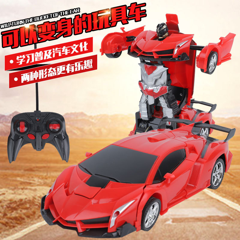 厂家直供外销无线电动遥控变形车 充电儿童玩具 机器人玩具批发