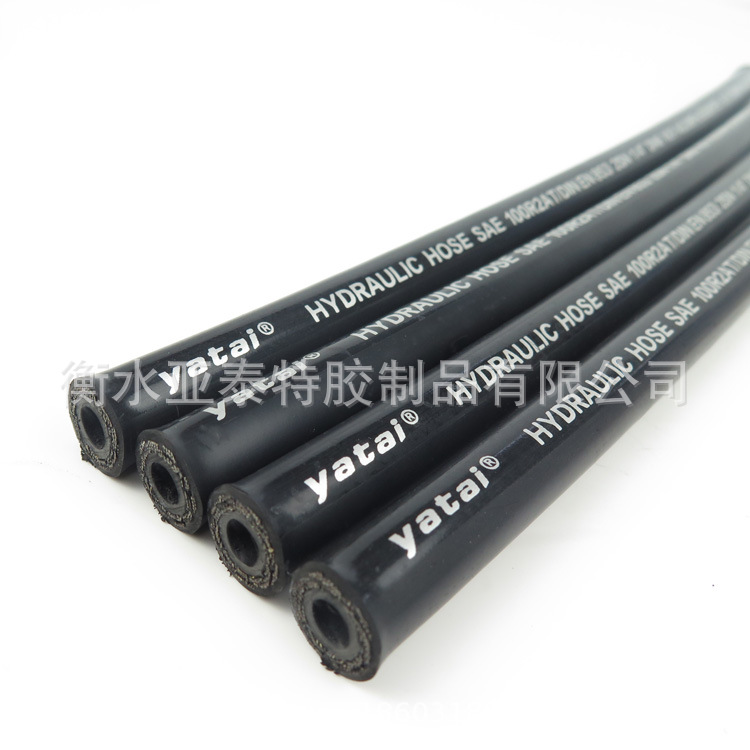 光面SAE 100 R1 R2钢丝编织液压胶管 橡胶管