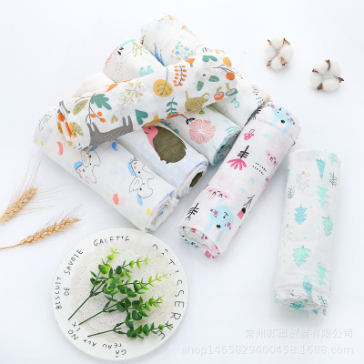 穆斯林包巾cotton嬰兒紗布襁褓毯寶寶INS熱款棉 baby swaddle