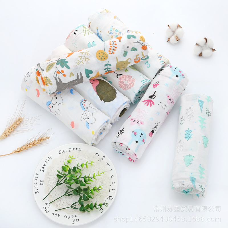 穆斯林包巾cotton嬰兒紗布襁褓毯寶寶INS熱款棉 baby swaddle