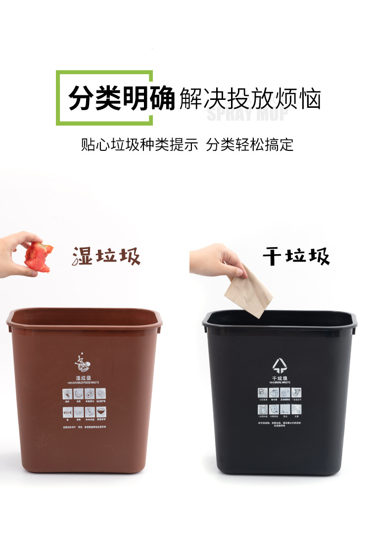 无盖单桶垃圾桶 街道走廊户外厨房客厅