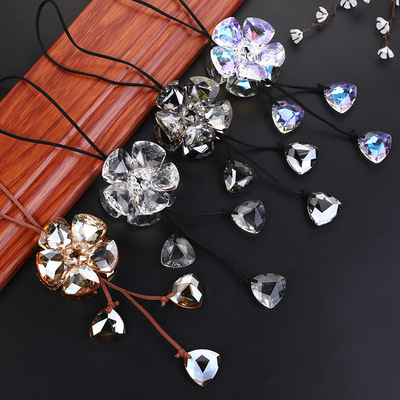 汽车饰品挂件批发 创意水晶花汽车挂饰 家居工艺品装饰配件定制|ms