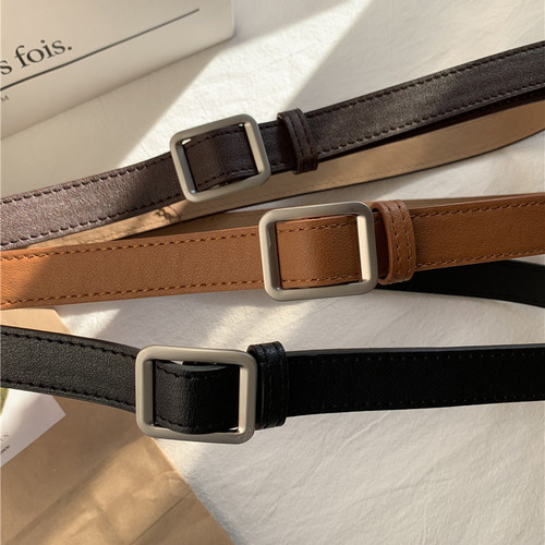 Wholesale retro belt for men and women, versatile non-hole belt adjustment, jeans ins style black belt