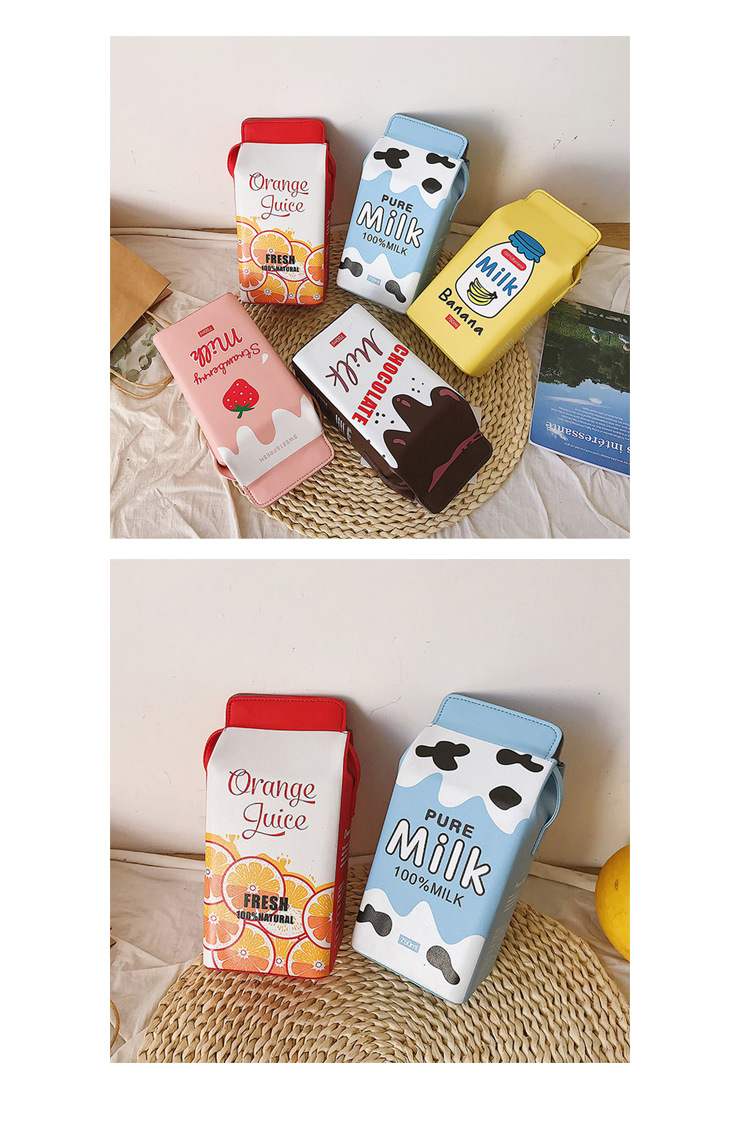New Trendy Fashion Milk All-match Color Printing Korean Small Square Bag display picture 9