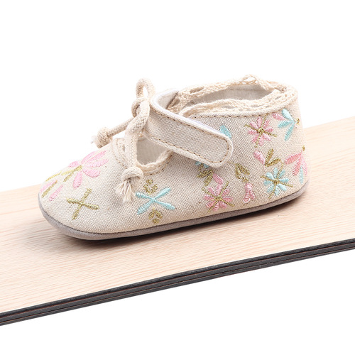 Butterfly embroidered baby princess shoes baby shoes soft rubber sole non-slip toddler shoes 2218