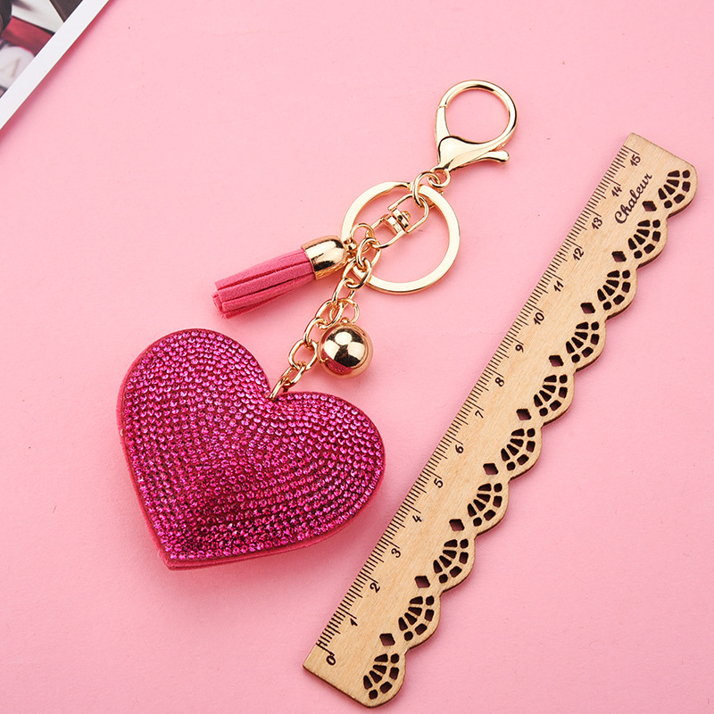Creative Sequins Heart Pendant Tassel Key Chain Wholesale Nihaojewelry display picture 12
