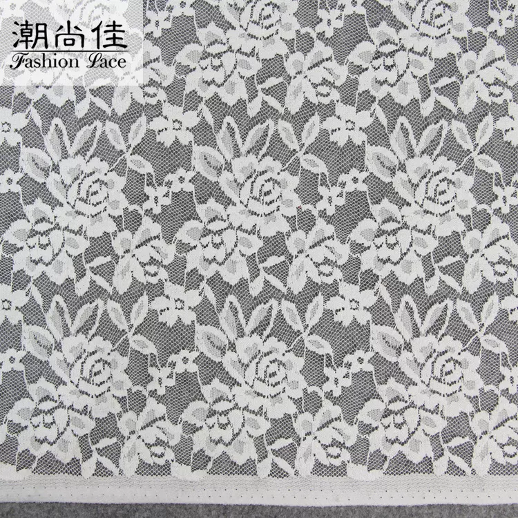弹力蕾丝面料锦氨有弹蕾丝布料玫瑰花连衣裙面料蕾丝花边服装辅料