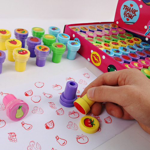 (Fruit) Cute Cartoon Seal Kindergarten Teacher Comments for Children and Students Baby Encouragement Seal with Words No Need