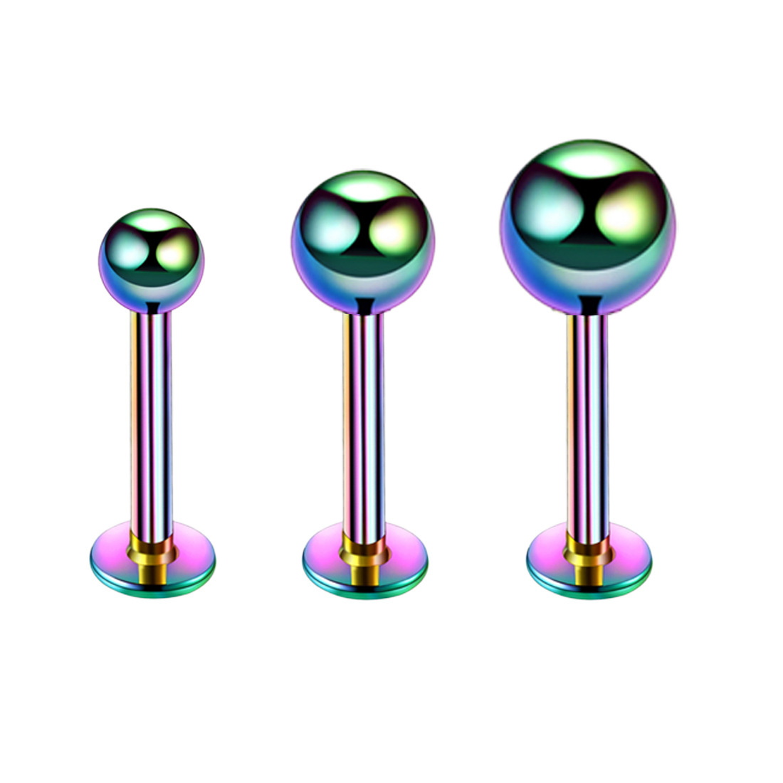 Daily Occasion Fashion Round Stainless Steel Plating Lip Stud