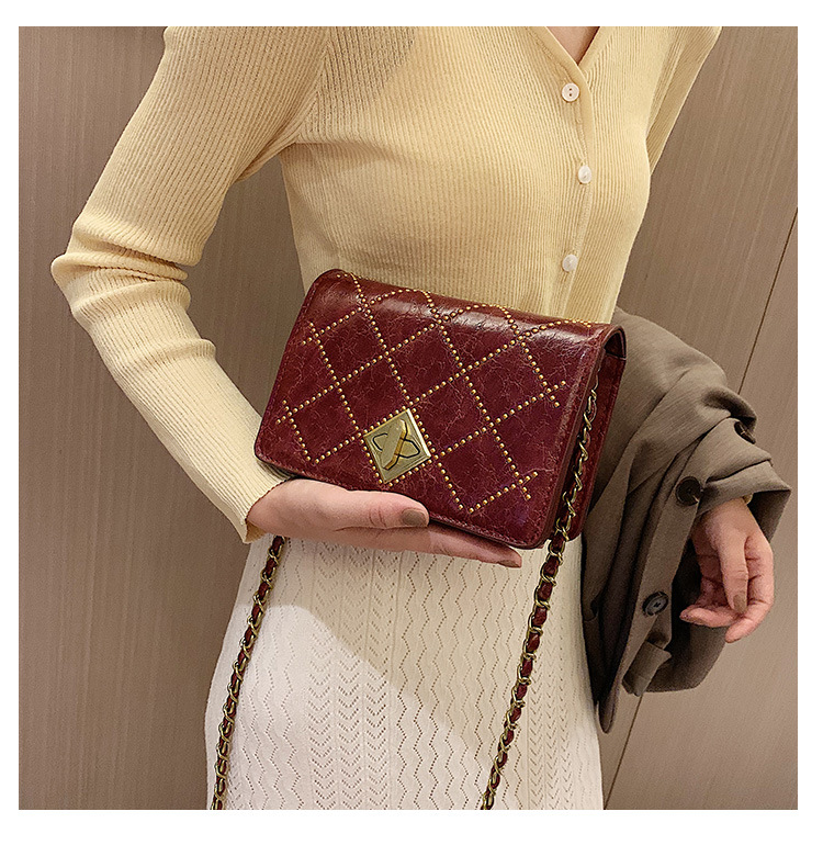 New Trendy Korean All-match Messenger Rhombus Chain Fashion Small Square Bag display picture 12