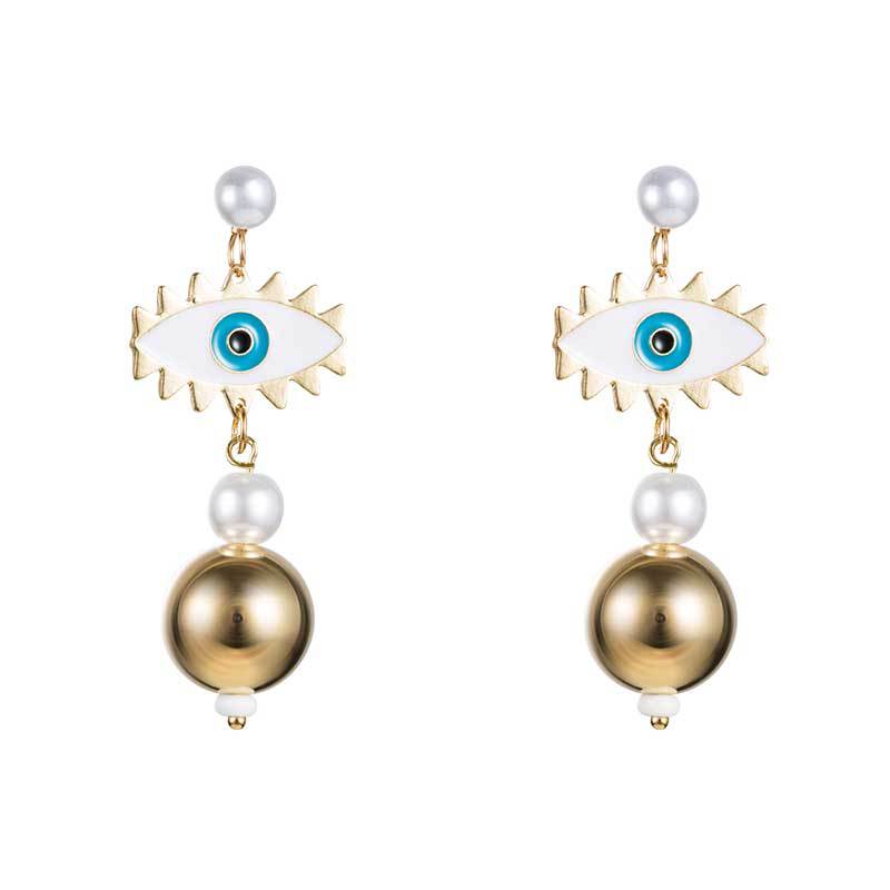 Pendientes De Perlas De Ojo De Diablo Fashion Punk display picture 2