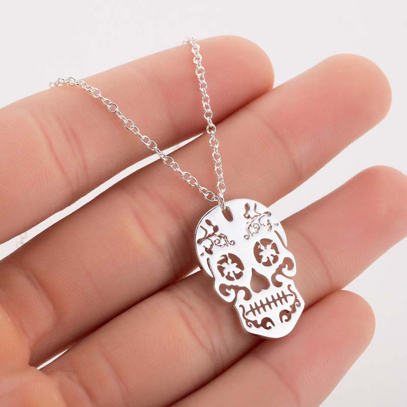 Stainless Steel Retro Plating Skull Pendant Necklace display picture 1