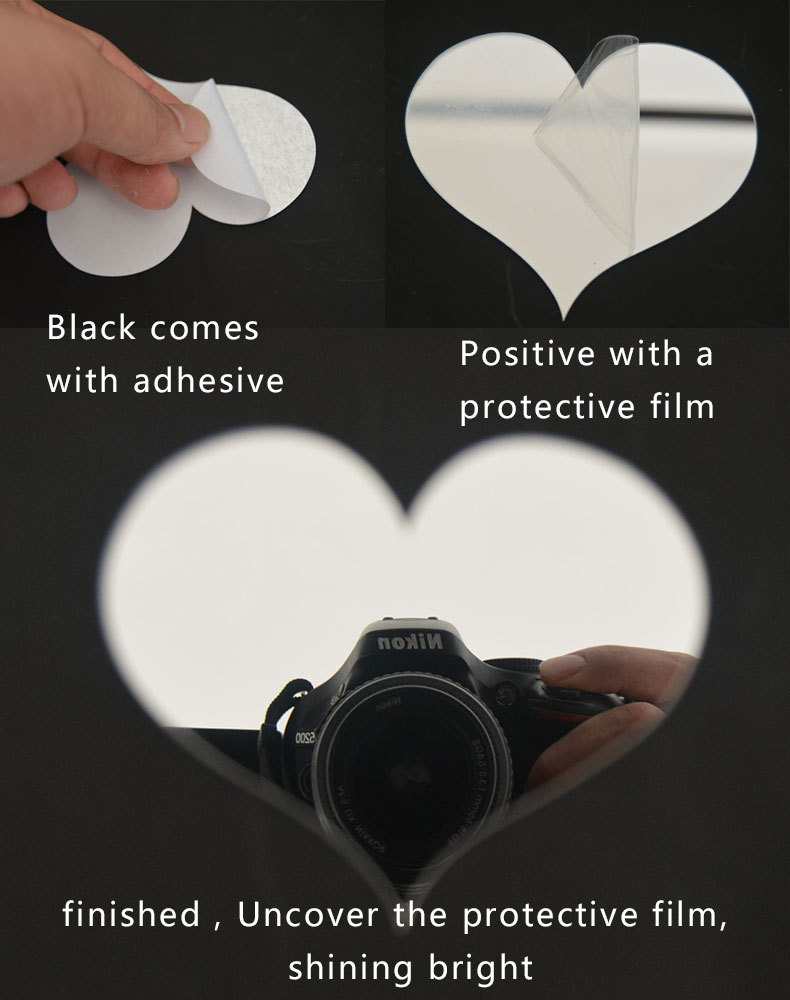 帮手描述图：JM001水晶亚克力镜面圆圈墙贴立体环保 卧室客