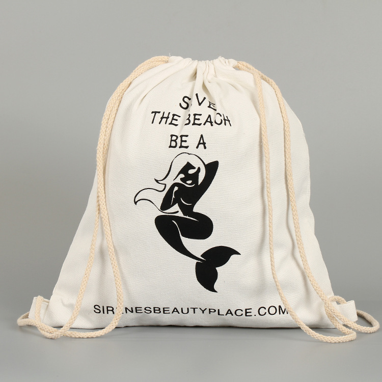 全棉抽绳棉布背包束口袋定做环保简约帆布礼品收纳袋定制可印logo