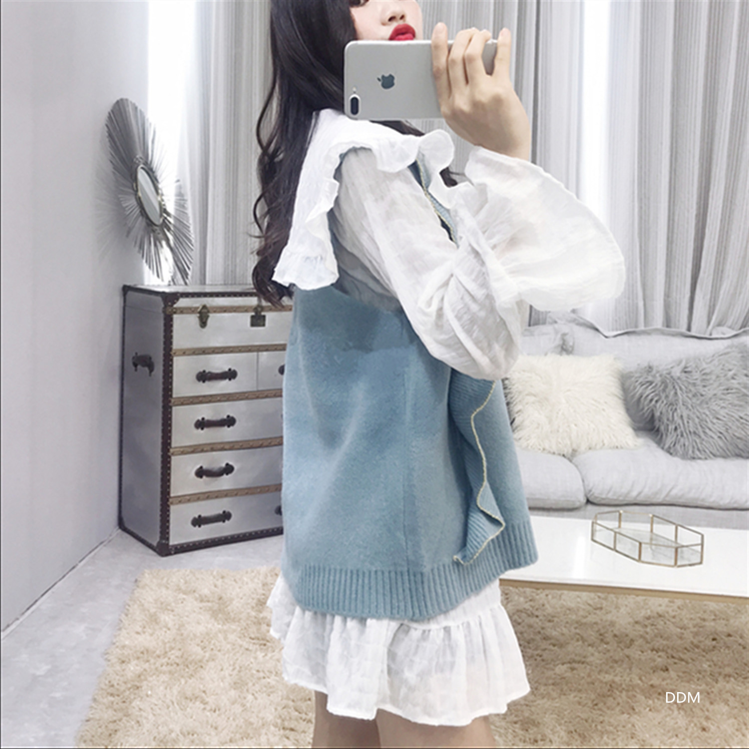 Gilet femme en Mouton cachemire - Ref 3316450 Image 37