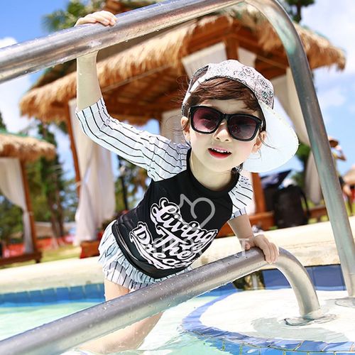 Children's swimsuit girls split skirt long-sleeved sun protection beach quick-drying princess cute baby kid student swimsuit