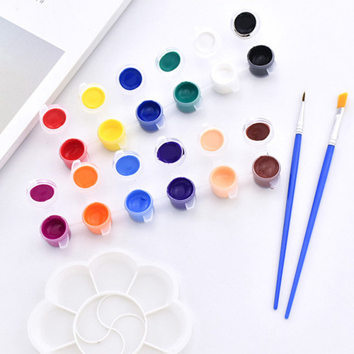 Acrylic paint 3ml 12-color palette brushes 15-piece set of children's painting and graffiti art tools