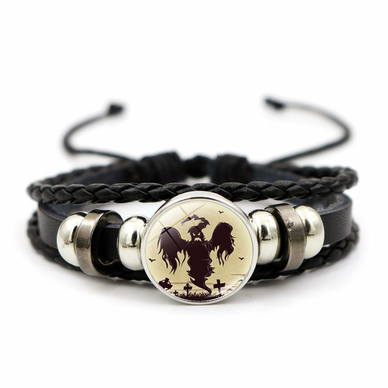 Halloween pärlarmband handflätat armband med ädelstenar_voghion.com