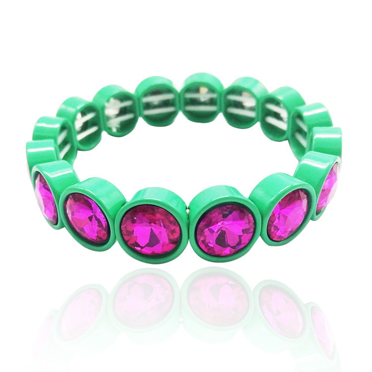 Ig Style Round Alloy Inlay Glass Women's Bracelets display picture 6