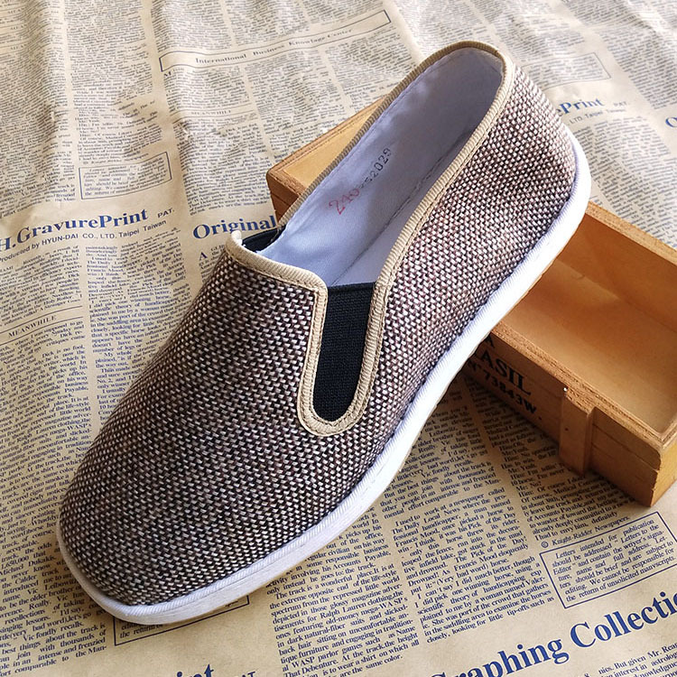 Spring and Autumn Old Beijing Handmade Lasagna Men's Cloth Shoes Driving Home Flat Shoes Cotton Linen Fashion Casual Cloth Shoes