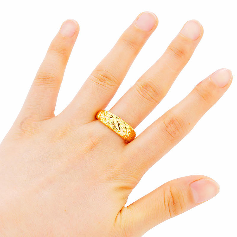 Anillo de oro de oro de Vietnam, anillo de oro de latón para mujeres, anillo de oro para hombres, anillo de pareja de oro.
