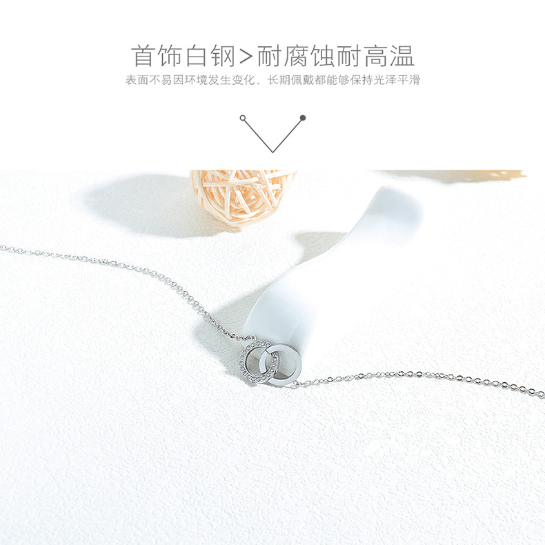 Collar Con Colgante De Diamantes De Doble Anillo De Corea display picture 5