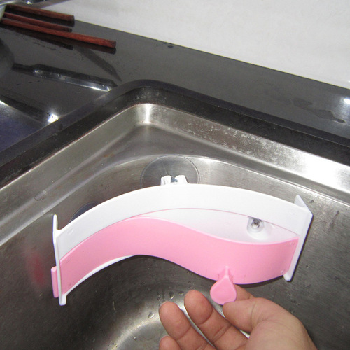 Creative Kitchen Powerful Three Suction Cup Sink Garbage Bag Holder Curved Sink Clip-on Anti-odor Garbage Bag Hanger