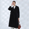 Two-sided Cashmere coat black woolen overcoat Self cultivation Waist Open wire decorate Woolen overcoat coat