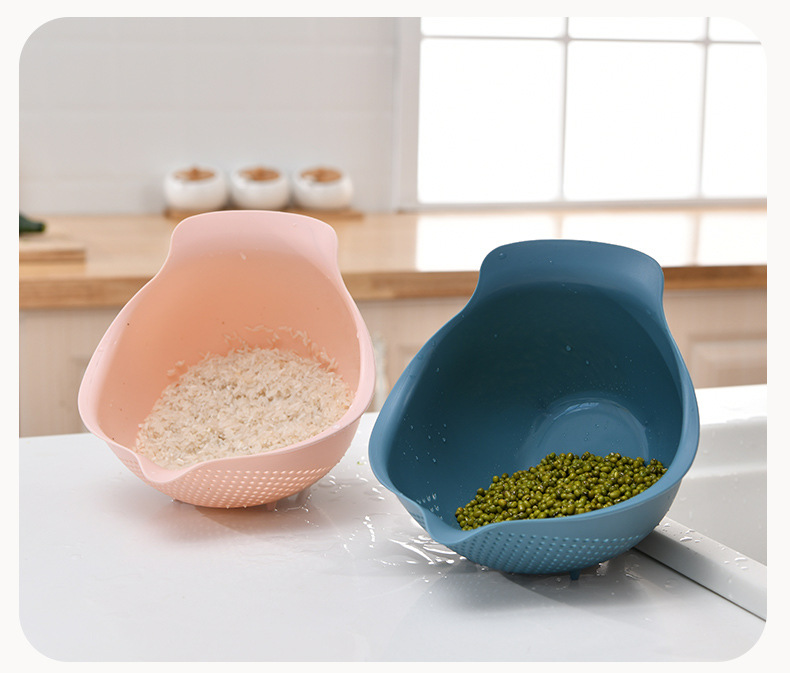 厨房加厚淘米器水果家居用品沥水洗米筛密孔多用塑料洗水果篮批发