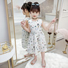 Children's slip dress, summer summer clothing, small princess costume, sleevless dress, Korean style, floral print