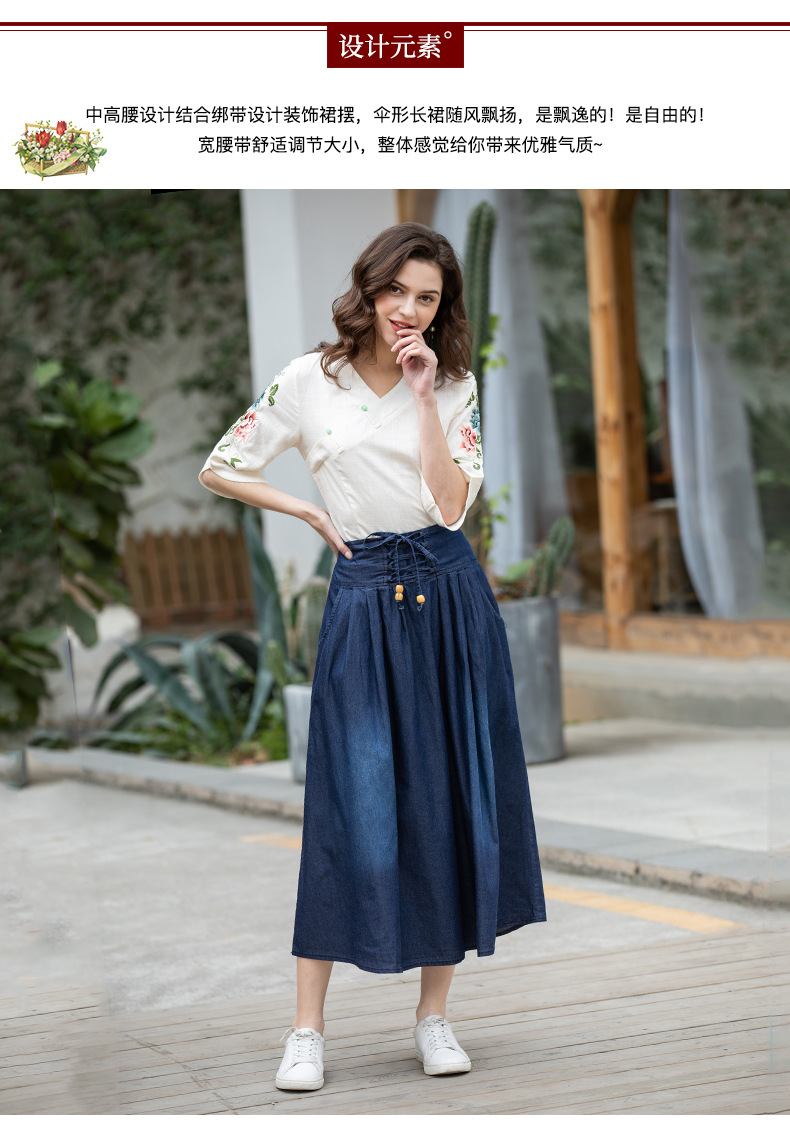 Jupe femme CARTE DES POISSONS en Cow-boy - Ref 3330442 Image 9