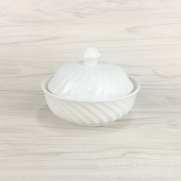 Chinese-style ceramic tableware rib spoon water-proof soup bowl fish wings spoon dessert bowl small soup pot steamer steaming bowl